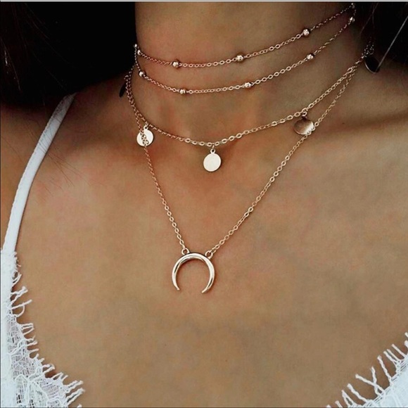 4 for $25✨New✨Boho Crescent Moon Pendant Necklace - Picture 2 of 4